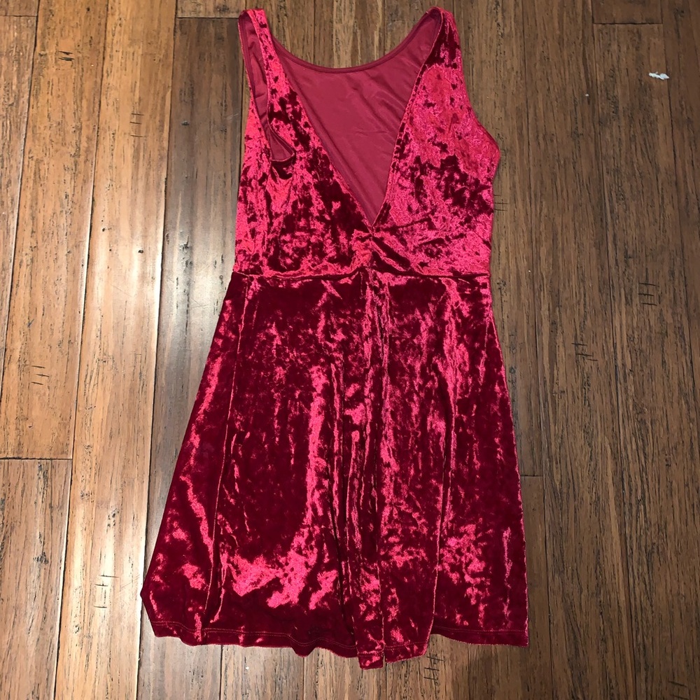 red velvet dress